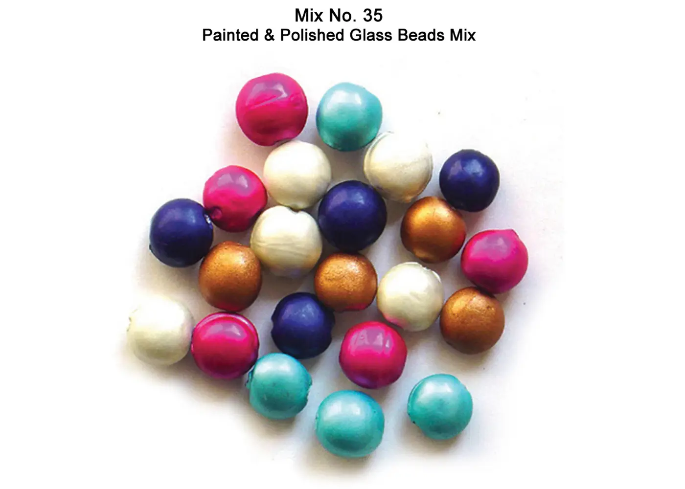Painted and Polished Glass Beads Mix